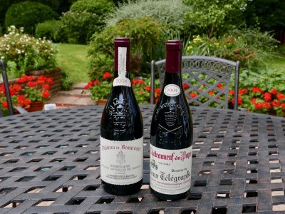 2004 Chateau Beaucastel (RP 93/4) and 2004 Domaine de Vieux Telegraphe (RP 93) pairing