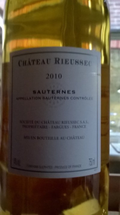 2010 Chateau Rieussec, Sauternes 