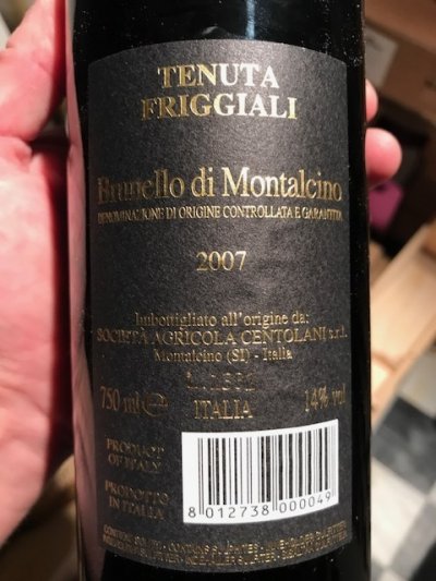 Tenuta Friggiali Brunello Di Montalcino 2007 (95 points Decanter)