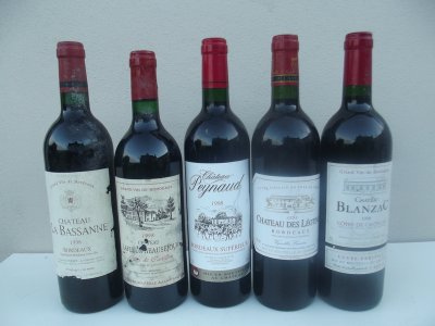1998 FIVE Bottles - Bordeaux & Castillon