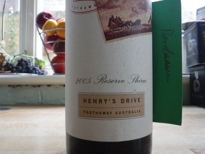 2005 Henry's Drive Reserve Shiraz, 