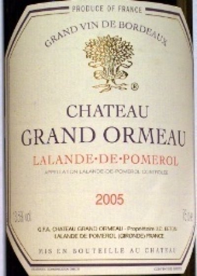 Bordeaux, Chateau Grand Ormeau 2005, Lalande de Pomerol