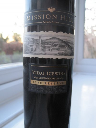 Vidal Reserve Icewine, 1998 Mission Hill, Okanagan Valley