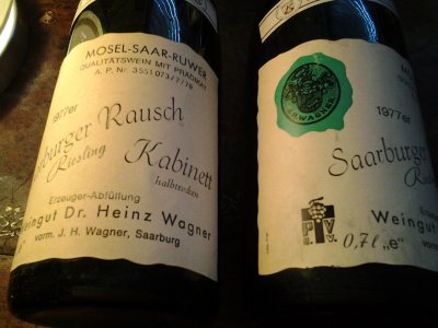 1977 DR HEINZ WAGNER SAARBURGER RAUSCH RIESLING KABINETT X 2