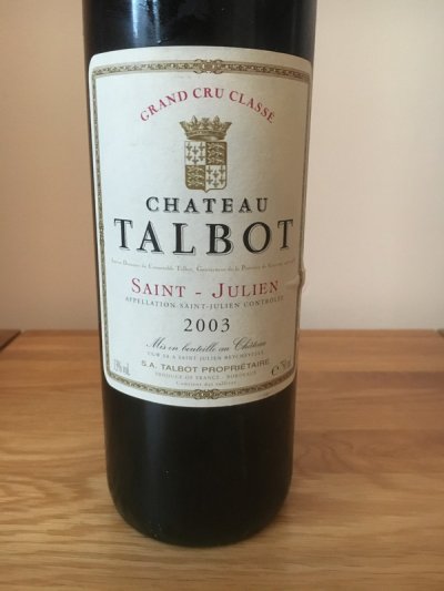 Chateau Talbot 2003 (WS - £73)