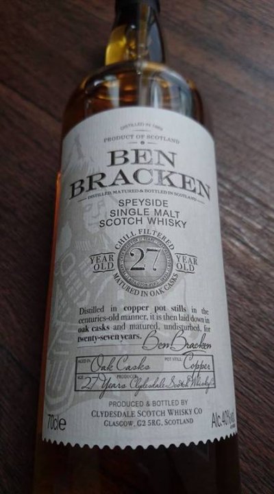 Single Malt 27yrs Whisky Bracken Speyside Scotland 