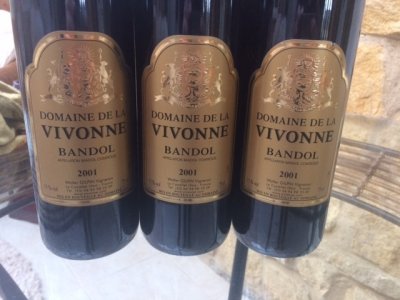 Domaine De La Vivonne Bandol 2001 x 3 Bottles RARE