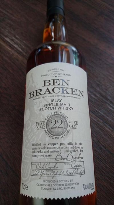 Single Malt 22yrs Whisky Bracken Islay Scotland (3bts) 