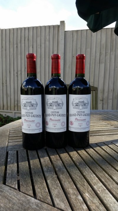 3 Bottles - Chateau Grand Puy Lacoste 2004 - JR 17.5pts, JS 91pts, RP 89pts
