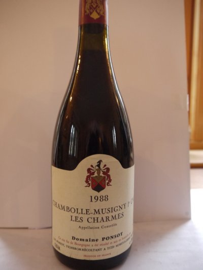 CHAMBOLLE MUSIGNY LES CHARMES 1er CRU DOMAINE PONSOT 1988