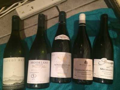 Selection of whites, Meursault, Chassagne-Montrachet, Montagny 1er Cru, Brookland valley and Coudy Bay