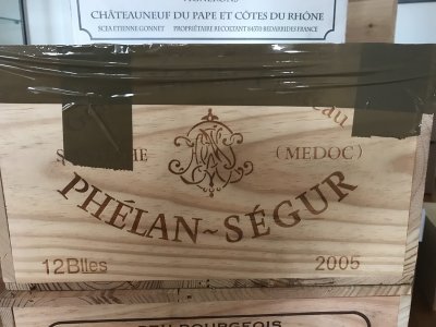 Lot 2:  Chateau Phelan Segur 2005 (OWC of 12)  St. Estephe. Cru Bourgeois. Provenance: Delivered directly from the Wine Society. Perfect appearance. 95/100 RP (2009)