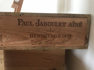 Lot 51:  Hermitage La Chapelle 1997 (OWC of 6) Recently removed from a country house cellar. Provenance: Wine Society.