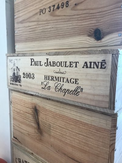Lot 53:  Hermitage La Chapelle 2003 (OWC of 6) Recently removed from a country house cellar. Provenance: Wine Society.