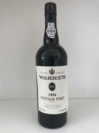 Lot 71:  Warres Vintage Port 1994 (6 bottles) Recently removed from a London cellar. Provenance: Berry Bros. and Rudd. Excellent appearance and levels.