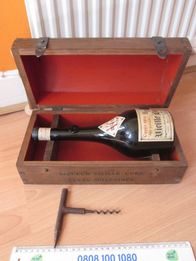 Rare Vieille Cure Brandy Liqueur 1934 + Original Box + Corkscrew