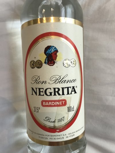1970's Ron Negrita - white rum - 37.5 deg 1 litre 