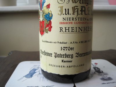 Niersteiner Paterberg Kerner Beerenauslese 1976 Weingut J & H A Strub 