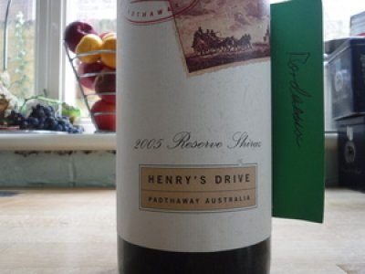 2005 Henry's Drive Reserve Shiraz, Padthaway, Australia