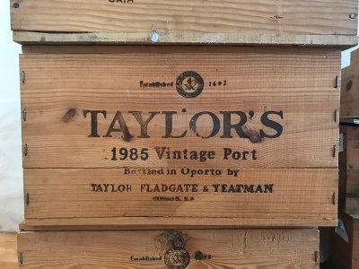 August Lot 26. Taylor Vintage Port 1985 (12 bottle OWC)