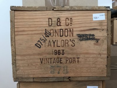 Taylor Vintage Port 1963 (9 bottles in OWC) August Lot 30. 