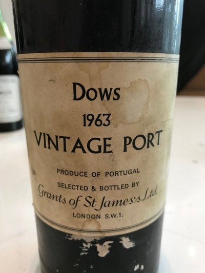 Dow Vintage Port 1963 (1 bottle) August Lot 42.