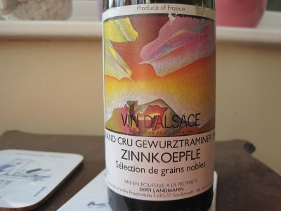 Gewurztraminer Zinnkoepfle Alsace Grand Cru Selection de Grains Nobles 1989 Seppi Landmann