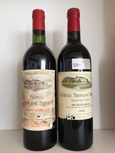 Chateau Troplong Mondot (2 bottles) 1 bottle 1975 and 1 bottle 1985 September Lot 8.