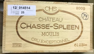 Chateau Chasse Spleen 2009 [OWC of 12 bottles] [October Lot 58.]