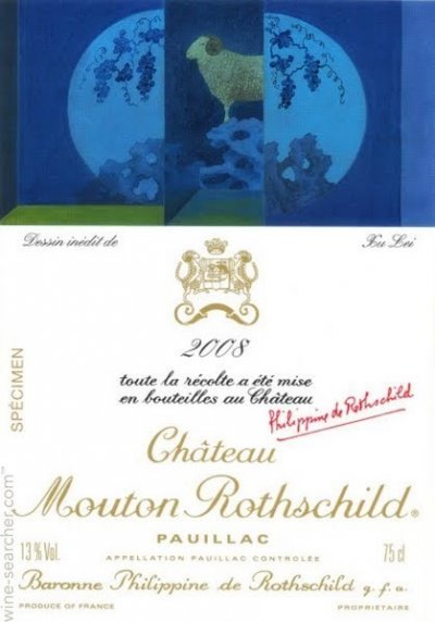 Chateau Mouton Rothschild 2008 (OWC of 6 bottles) October Lot 15.
