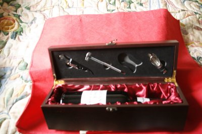 Cockburns 2003 Vintage Port in a wine box with accessories