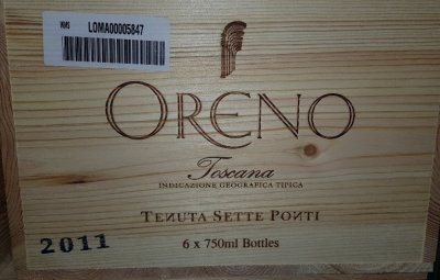 Tenuta Sette Ponti Oreno Toscana IGT 2011 [OWC of 6 bottles] [October Lot 228]