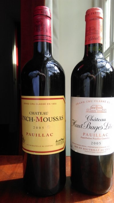 A pair of Pauillac from 2005 vintage Ch Lynch Moussas & Ch Haut Bages Liberal, 