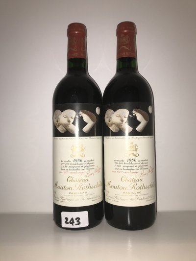 Chateau Mouton Rothschild 1986 [2 bottles] [October Lot 243]