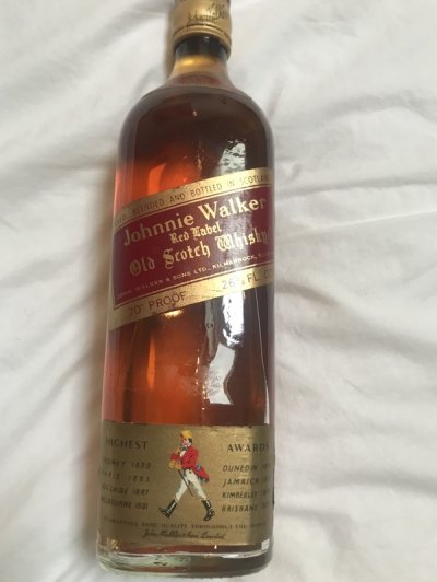 1960's bottling Johnnie Walker red  70 proof and 262/3 fl ozs - great for xmas !