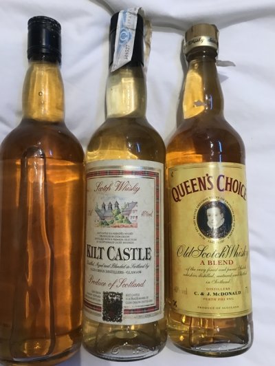 3 old bottles of Scotch whisky - xmas 