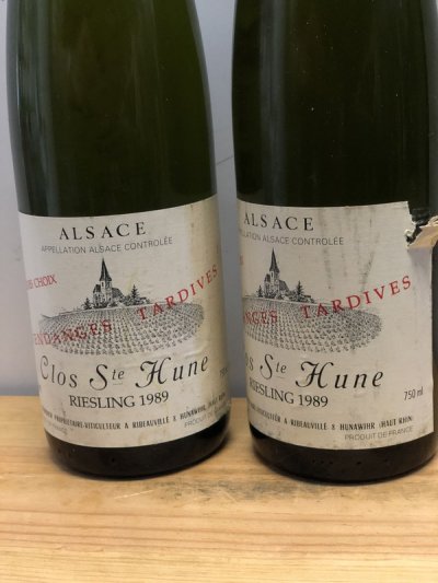 2 x Extremely Rare Bottles Riesling Clos St Hune Trimbach Vendanges Tardives Hors Choix 1989