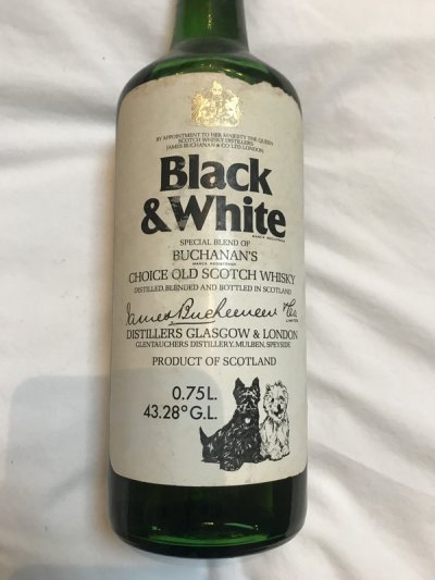 1960's Black and white Scotch whisky - 43.28 Gay Lussac - rare