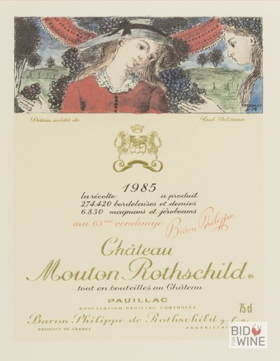 Chateau Mouton Rothschild 1985 Lithograph (Paul Delvaux)