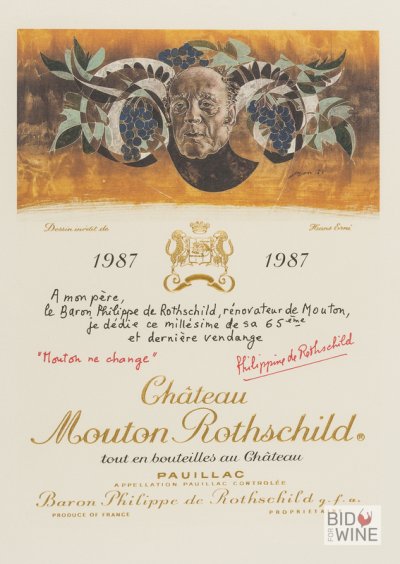 Chateau Mouton Rothschild 1987 Lithograph (Hans Erni)
