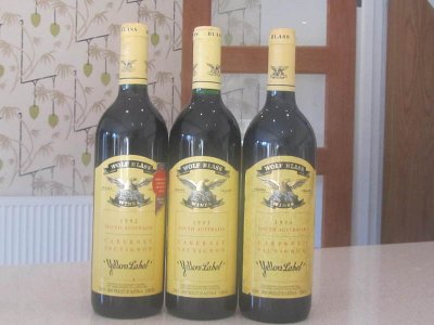 Wolf Blass Yellow Label Mini Verticle 1992,93 94.
