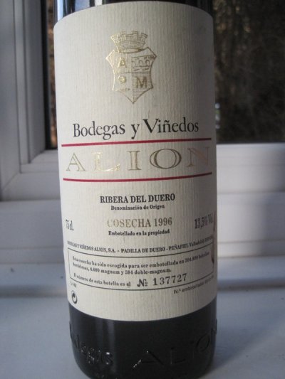 Alion Reserva 1996 Vega Sicilia (CT 91)