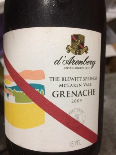 D’Arenberg The Blewitt Springs Grenache 2009
