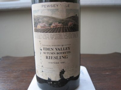 Autumn Botrytis Riesling 1991, Pewsey Vale Vineyard, Eden Valley