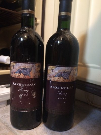 Saxenburg Shiraz private collection 1995 x 2 