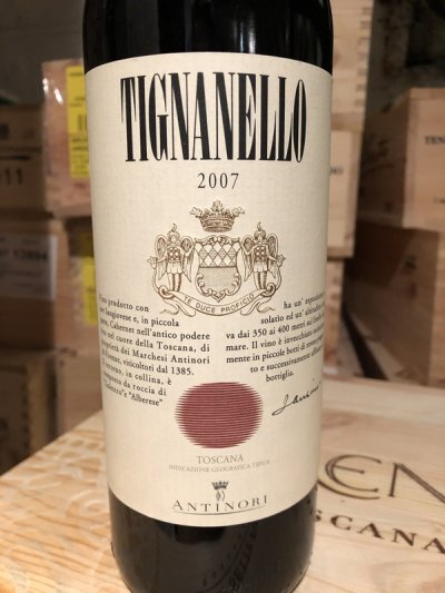 Tignanello 2007 Marchesi Antinori 95 RP 95 AG