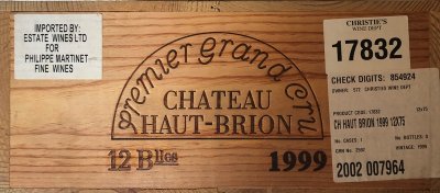 [July Lot 33] Chateau Haut Brion 1999 [12 bottles in OWC]