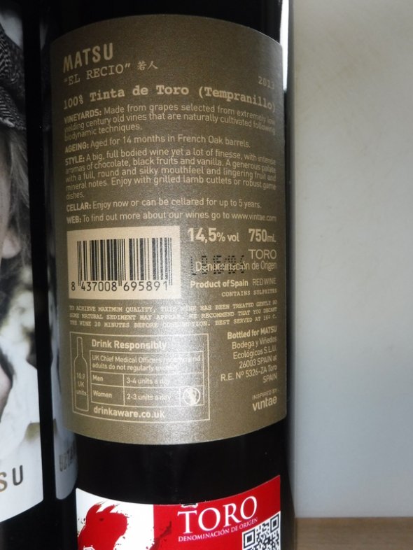 2013  Matsu El Recio, Toro, Spain