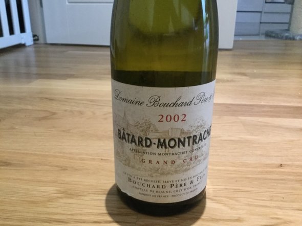 Two bottles of Bâtard-Montrachet, 2002, Bouchard Père et Fils
