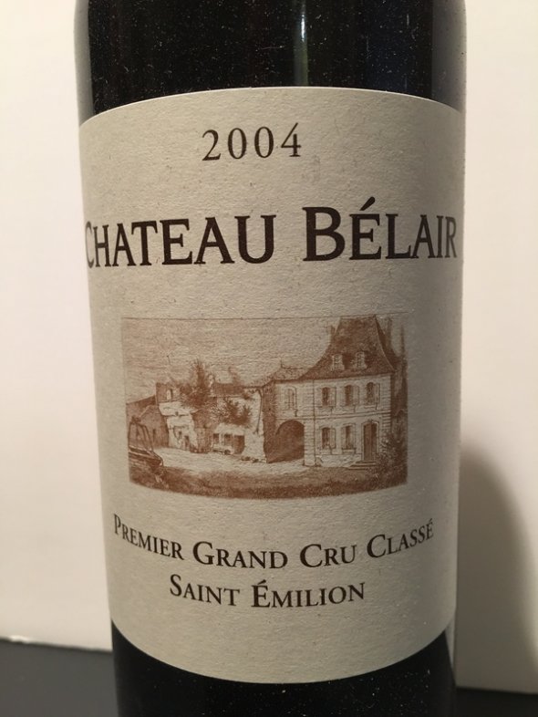 Chateau Belair 2004.  92/100 (Wine Enthusiast)  Premier Grand Cru Classe St Emilion.  
